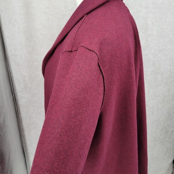 Woman Within Wool Blend Shawl Collar Coat Maroon Dressy Women's Plus Size 4X - Picture 7 of 13